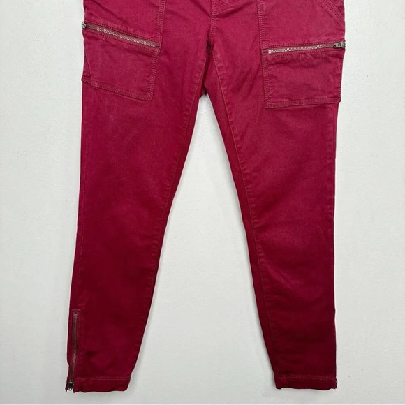 Joie Womens 27 Park Red Skinny Utility Cargo Crop Ankle Pants - Picture 8 of 15